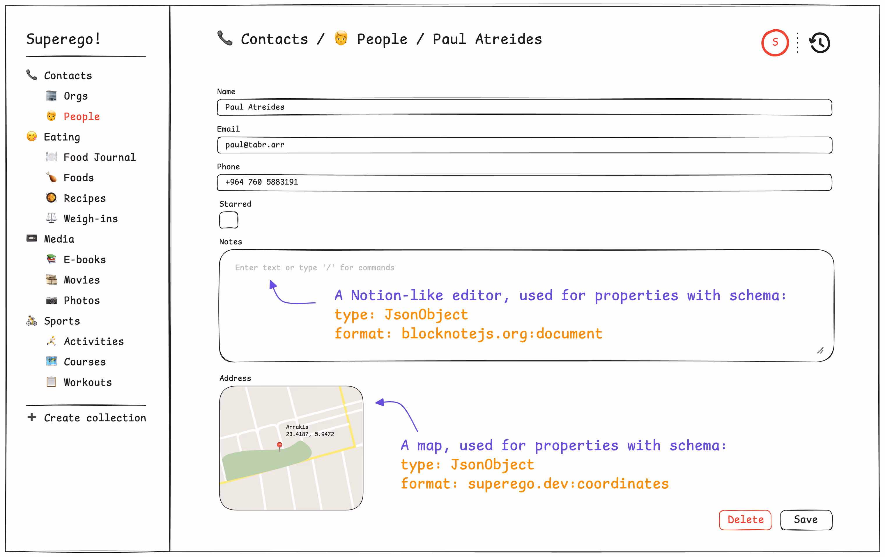Example of Superego's default UI.