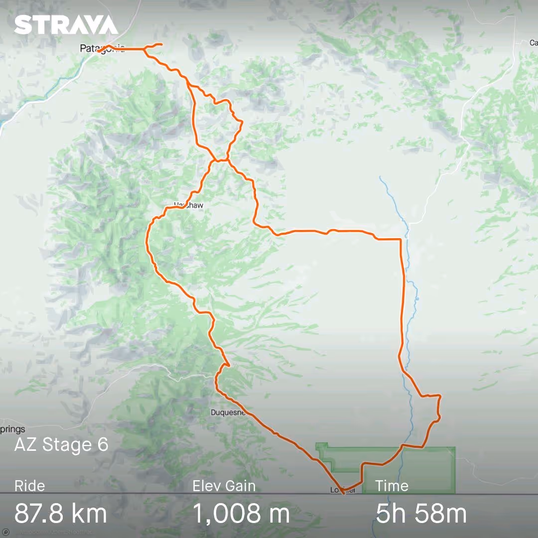 Tracciato sesta tappa.