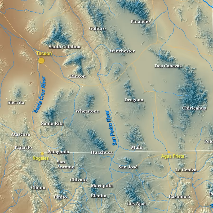 Mappa delle sky islands.